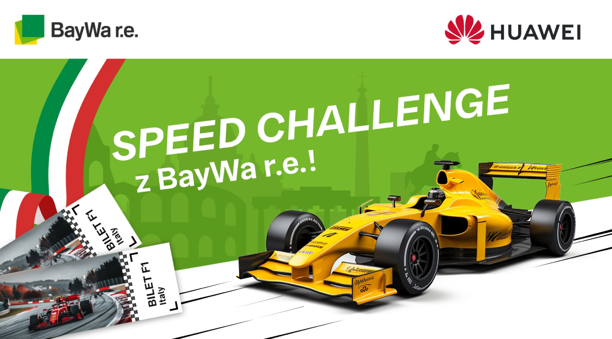 Speed Challenge konkurs z Huawei i BayWa. Na grafice bolid